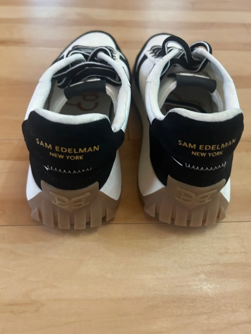 Sam Edelman Black and White Leather Sneakers